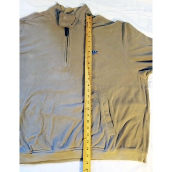 1/4 Zip Pullover Sweatshirt Mens Size XL Izod International Tour GMAC Beige - Picture 6 of 13